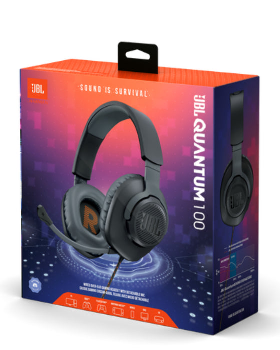 Quantum 100 Wired Over Ear Gaming Headphones - Black