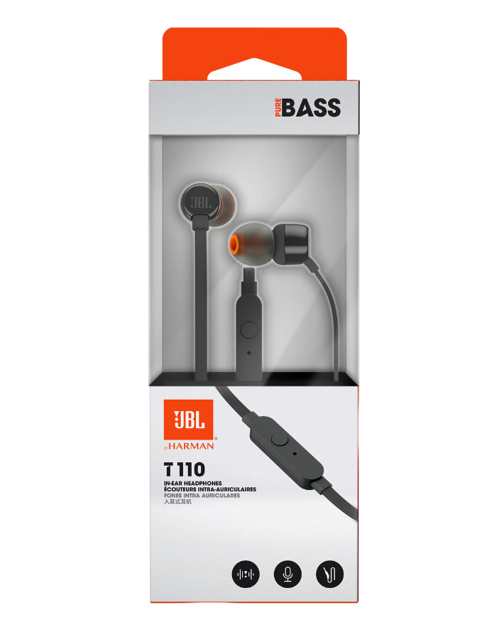 Tune 110 Wired In Ear Headphones With Mic - Black