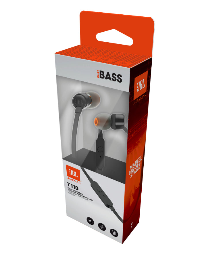 Tune 110 Wired In Ear Headphones With Mic - Black