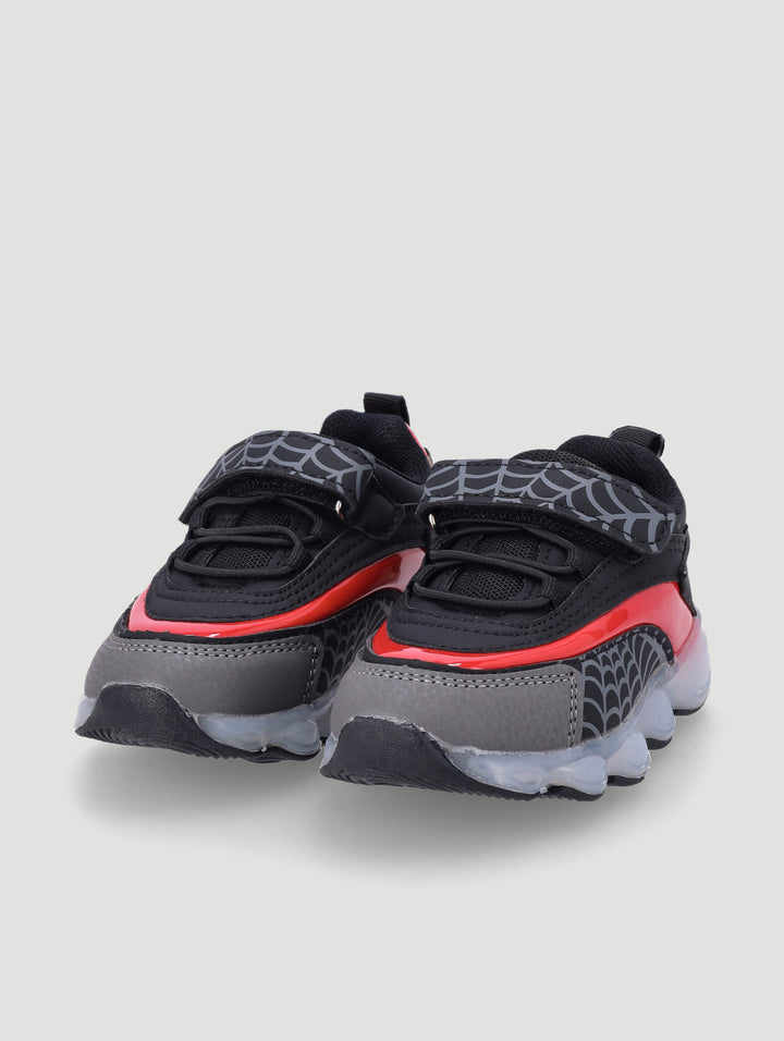 Pre-Boys Lace Up Web Trainer - Black