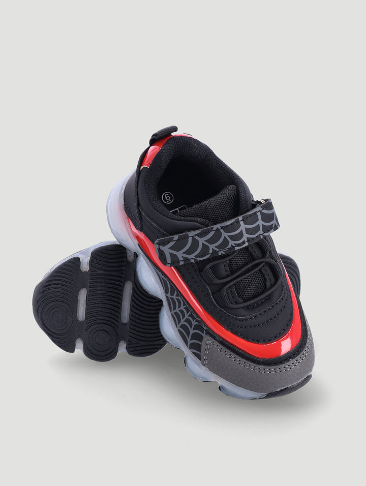 Pre-Boys Lace Up Web Trainer - Black