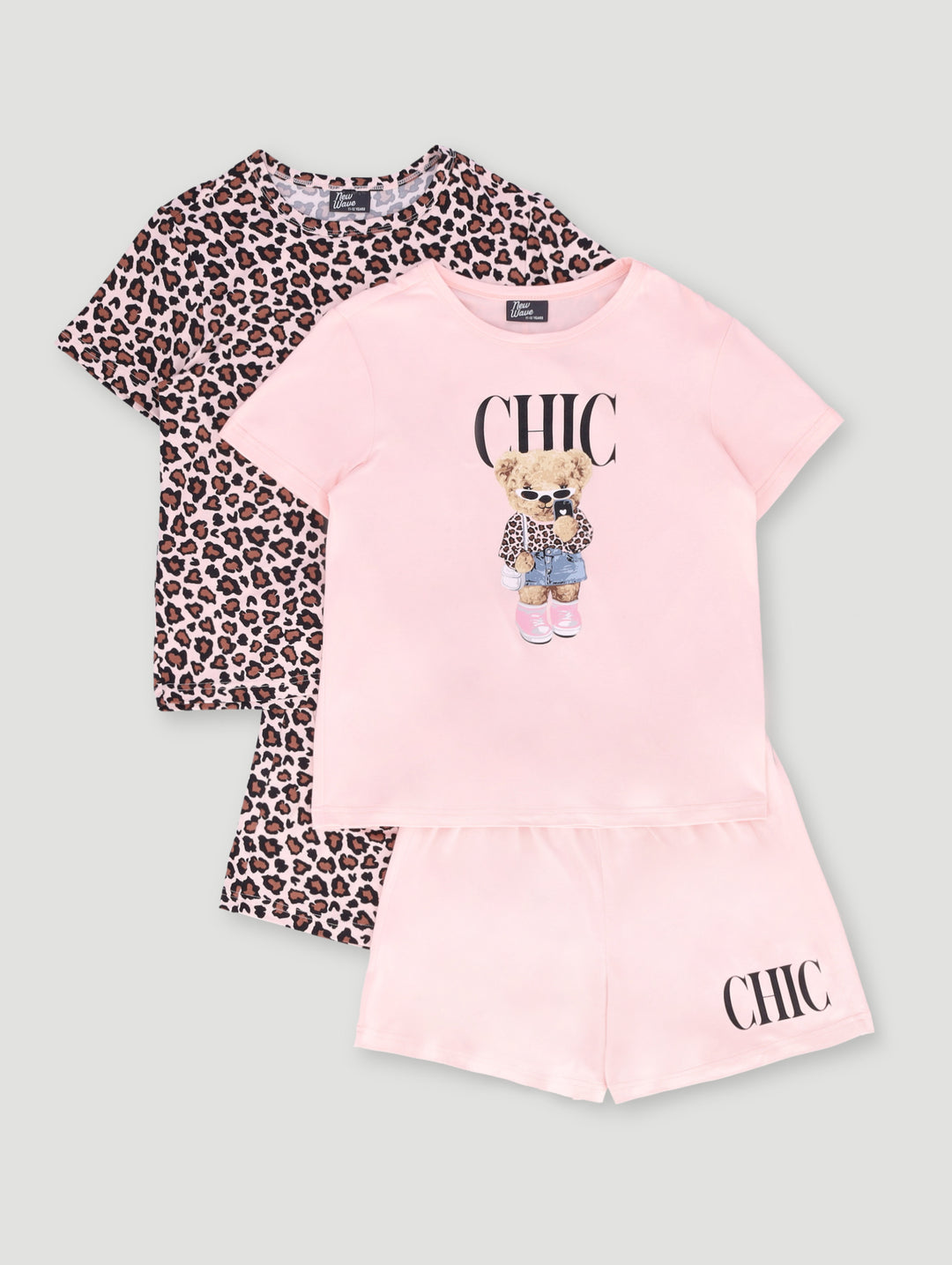 Girls 2 Pack Animal Print Chic Sleep Set - Multi