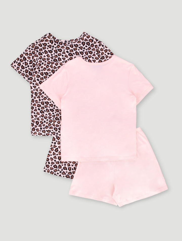 Girls 2 Pack Animal Print Chic Sleep Set - Multi