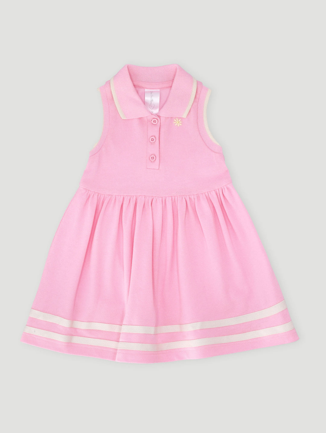 Baby Girls Embroidered Piquet Daisy Golfer Dress - Dusty Pink  Edgars