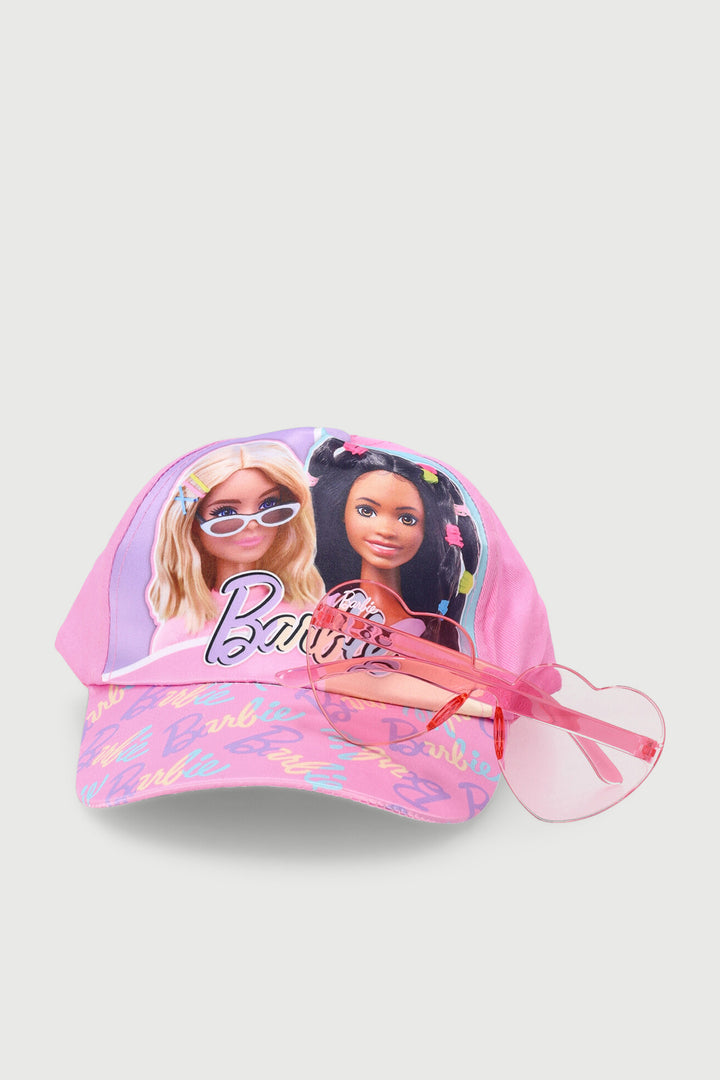 Pre-Girls Barbie Sunnies & Peak Set - Pink