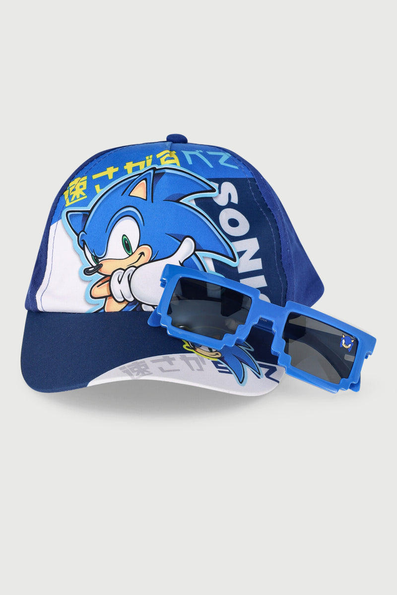 Pre-Boys Sonic Sunnies & Peak Set - Blue