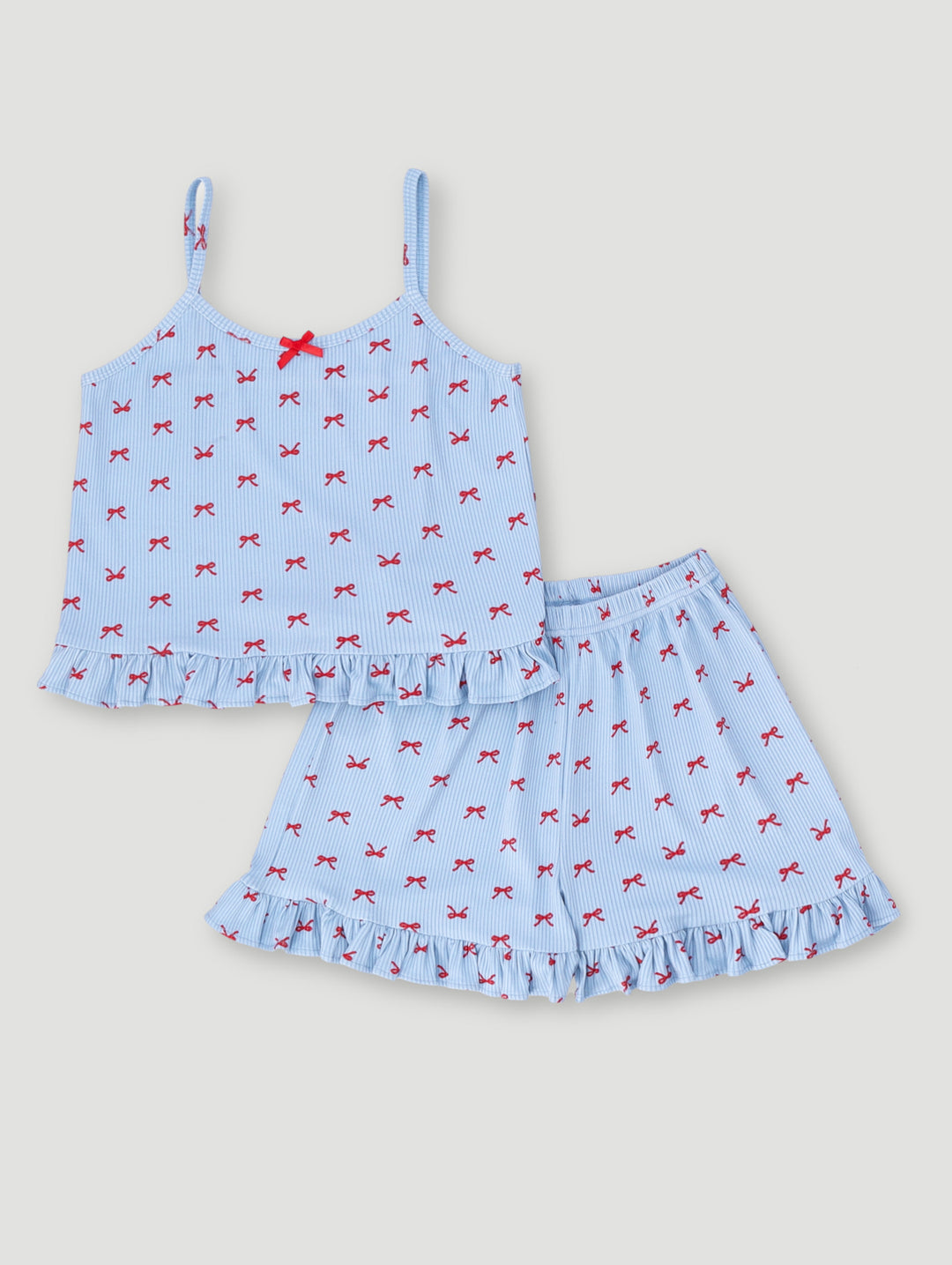 Girls Bow Print Sleep Set - Blue