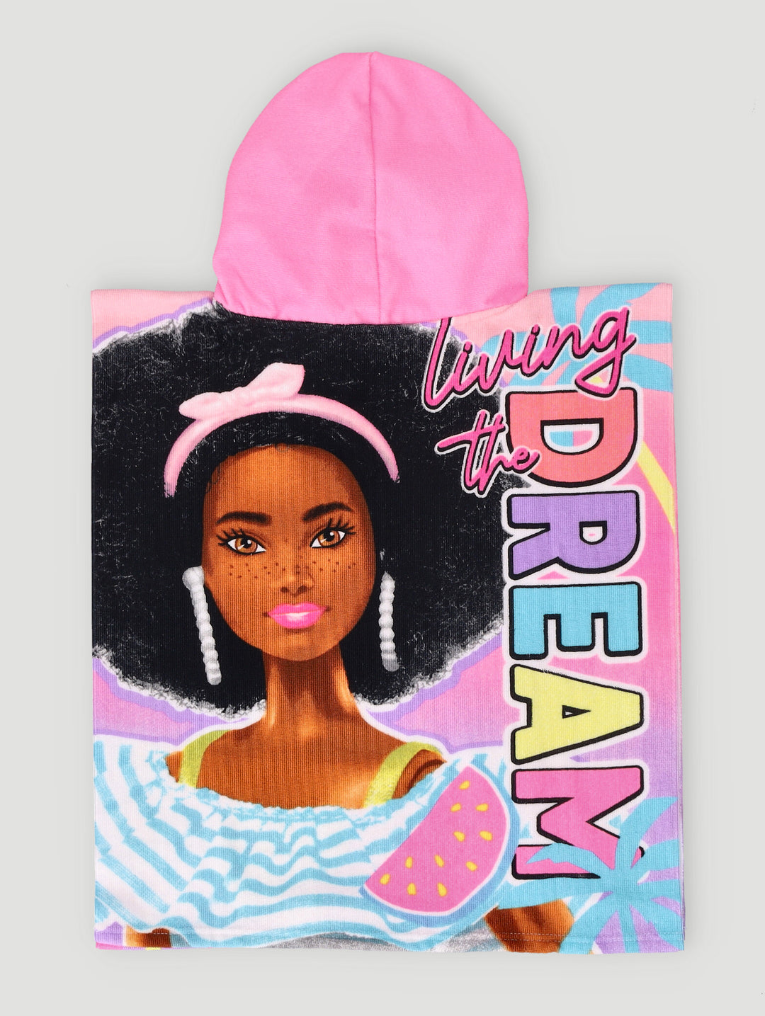 Pre-Girls Barbie Hooded Towel - Pink