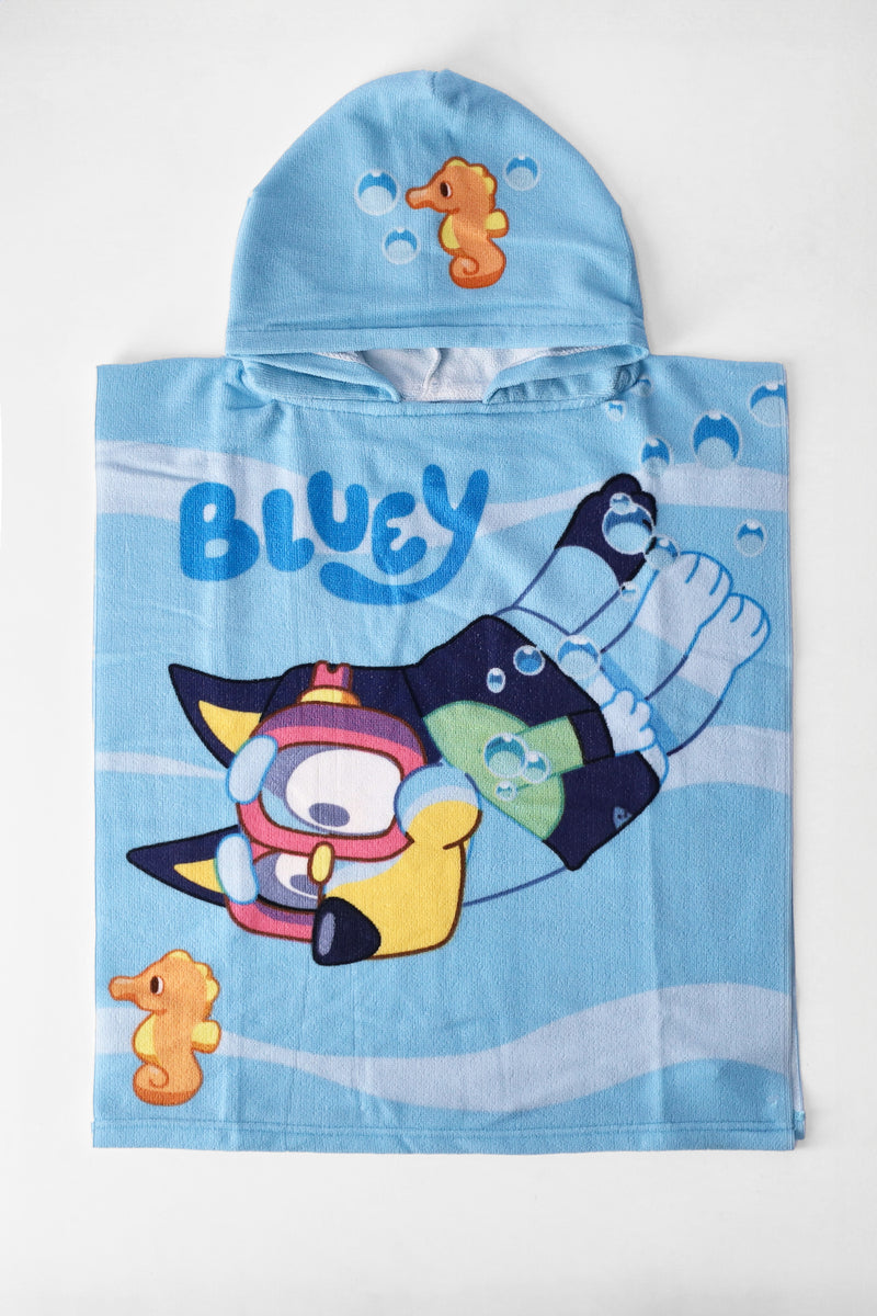 Pre-Boys Bluey Hooded Towel - Blue