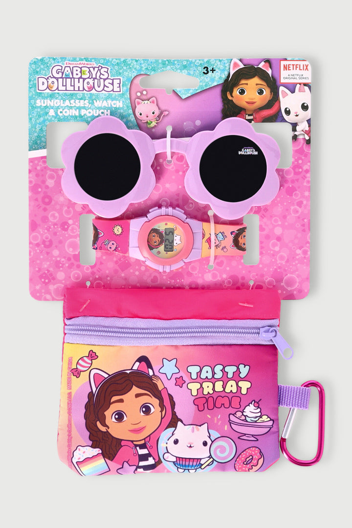 Pre-Girls Gabby'S Dollhouse Watch Sunnies & Coin Pouch Set - Lilac
