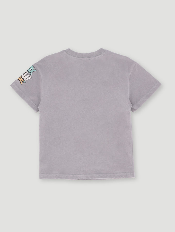 Pre- Boys Sort Sleeve Gel Bmx Oversized Tee - Grey
