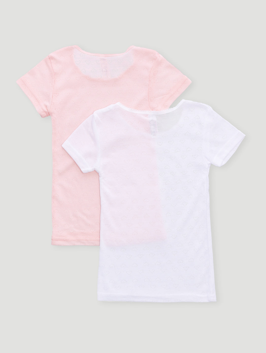 Pre-Girls 2 Pack Plain Short Sleeve Vest - Pink