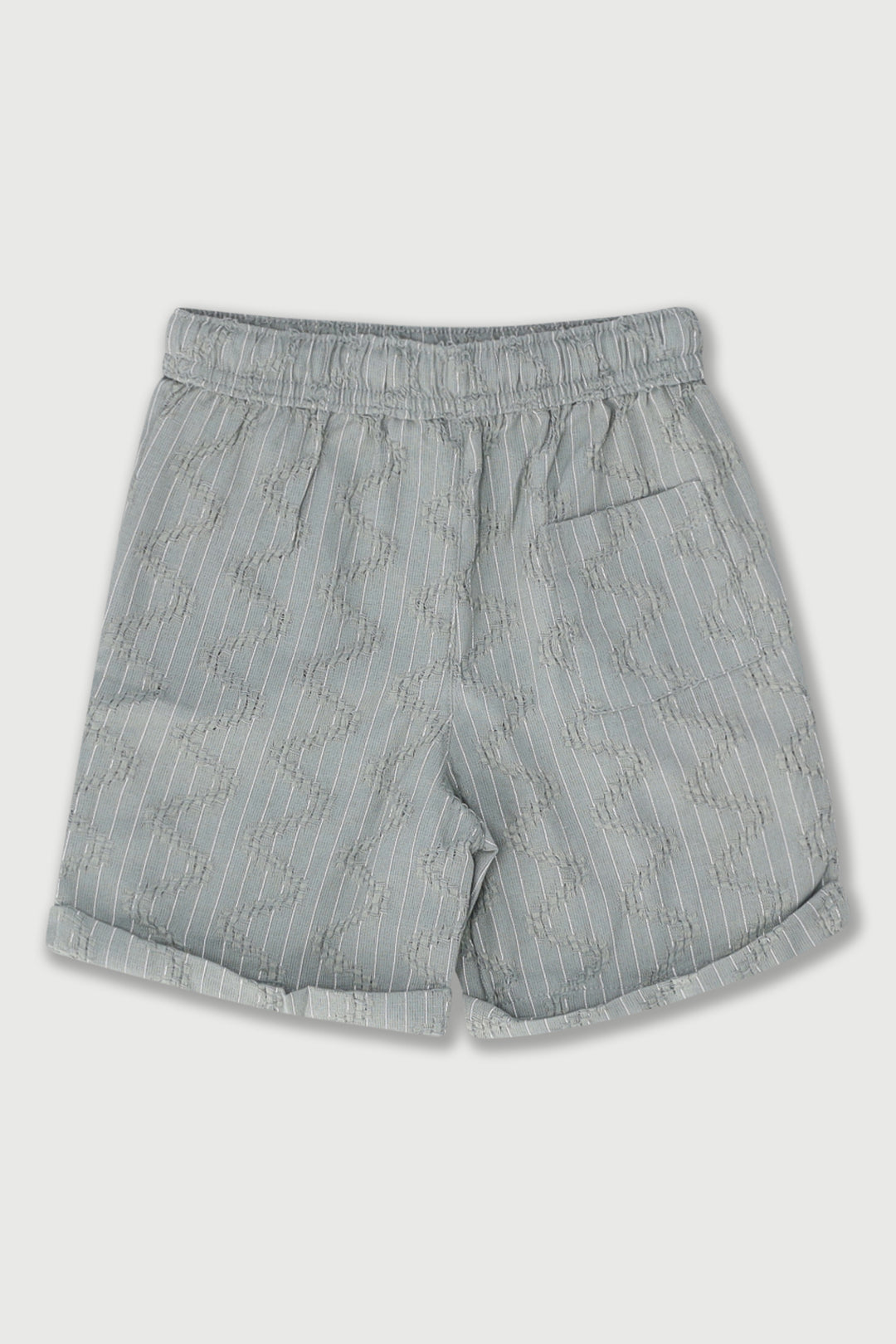 Pre-Boys Zig Zag Stripe Woven Texture Short - Sage
