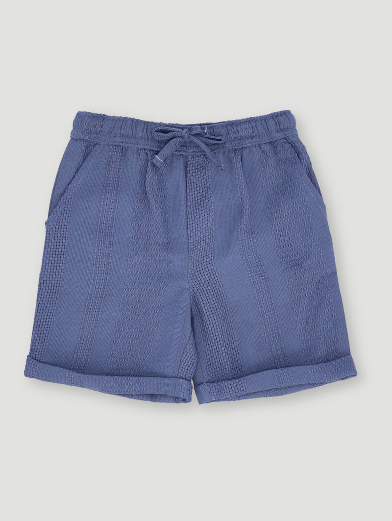 Pre- Boys Woven Textured Dobby Short - Denim