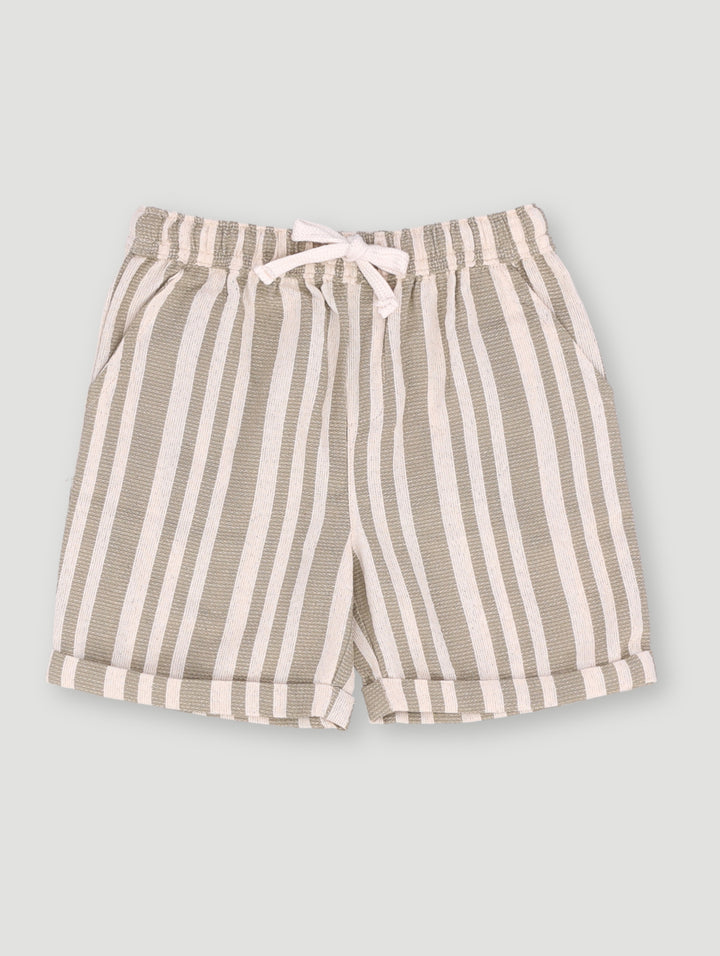 Pre- Boys Textured Stripe Knit Short - Green