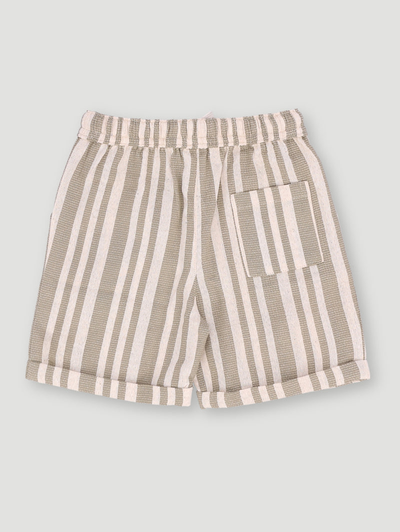 Pre- Boys Textured Stripe Knit Short - Green