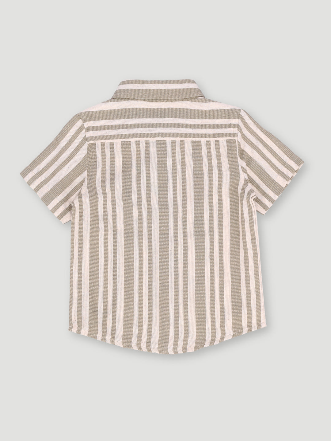 Pre- Boys Short Sleeve Textured Stripe Knit Shirt - Green