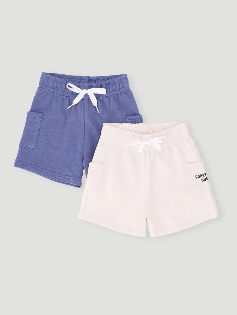 Baby Boys 2 Pack Safari Knit Short - Stone/Multi