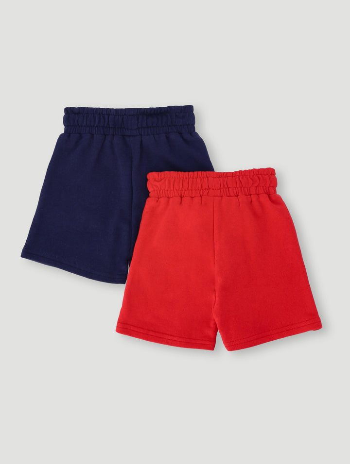 Baby Boys 2 Pack Jolly Marine Knit Short - Navy/Red