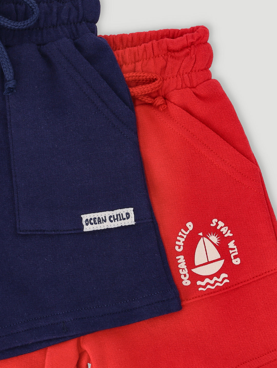 Baby Boys 2 Pack Jolly Marine Knit Short - Navy/Red
