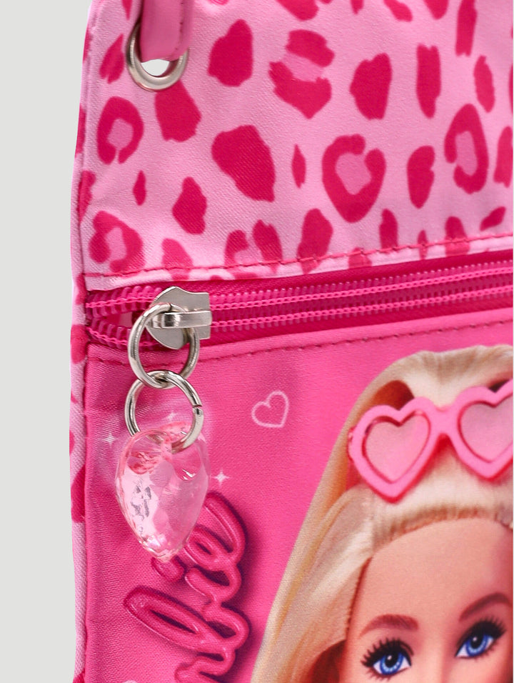 Pre-Girls Barbie Animal Print Sling Bag - Pink