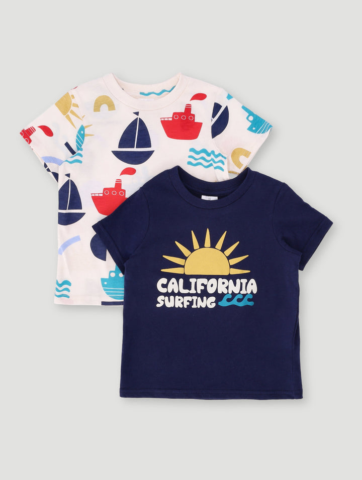 Baby Boys 2 Pack Jolly Mariner Knit Tee - Navy/Red