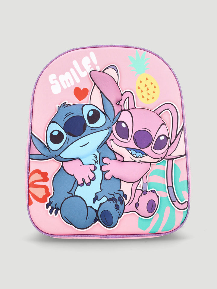 Pre-Girls Stitch & Angel Eva Backpack - Pink