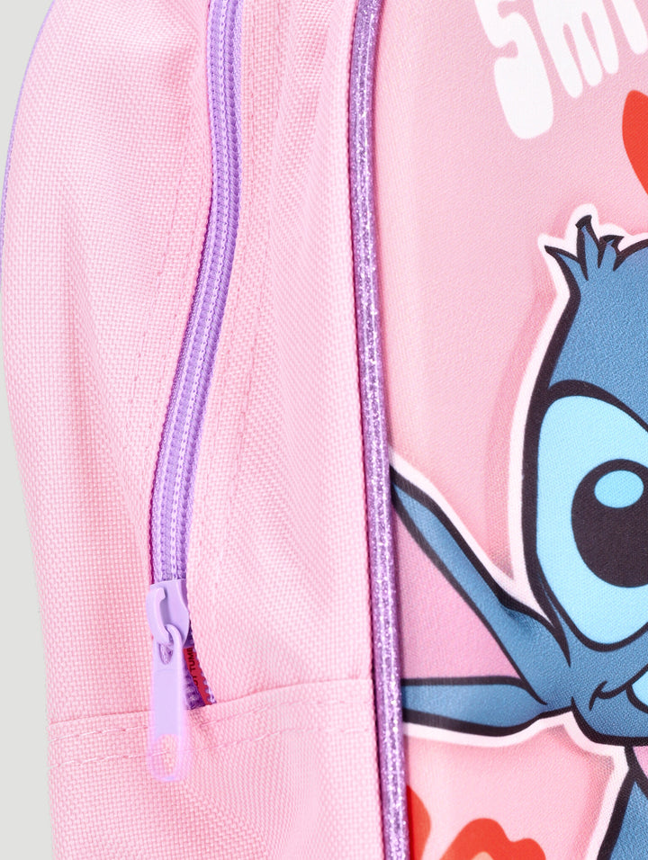 Pre-Girls Stitch & Angel Eva Backpack - Pink