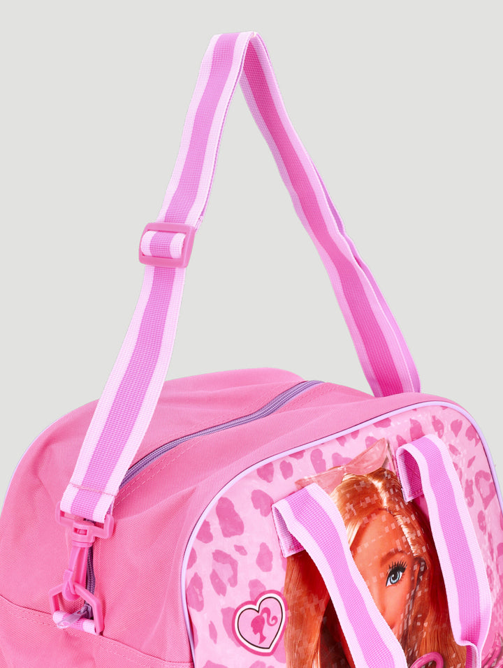 Pre-Girls Barbie Animal Print Hold All Bag - Pink