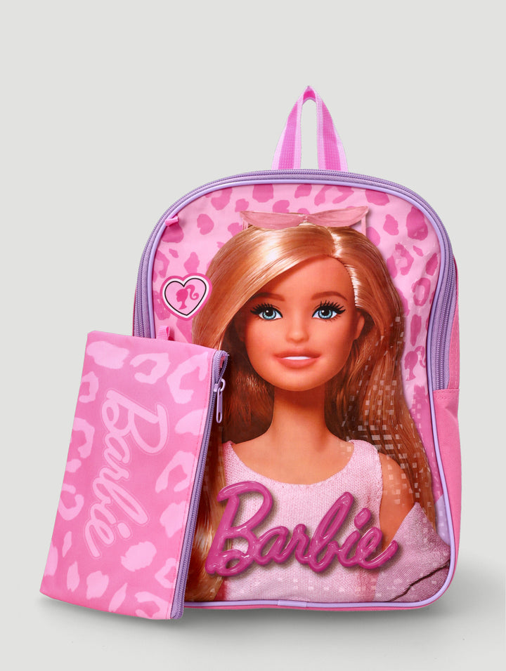 Pre-Girls Animal Print Backpack & Pencil Case - Pink