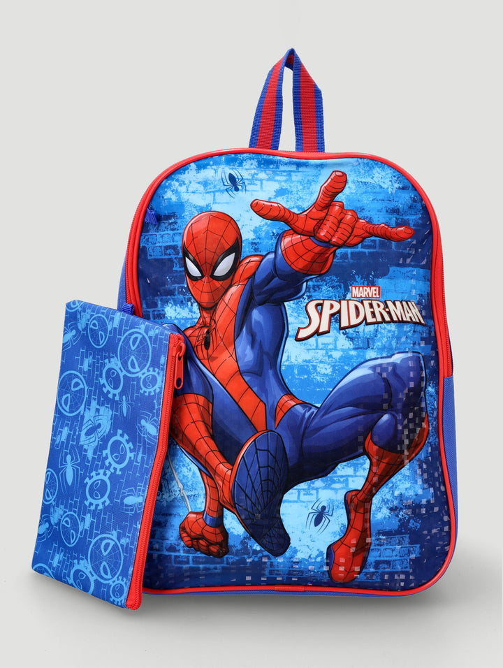 Pre-Boys Spidey Off The Wall Backpack & Pencil Case - Blue