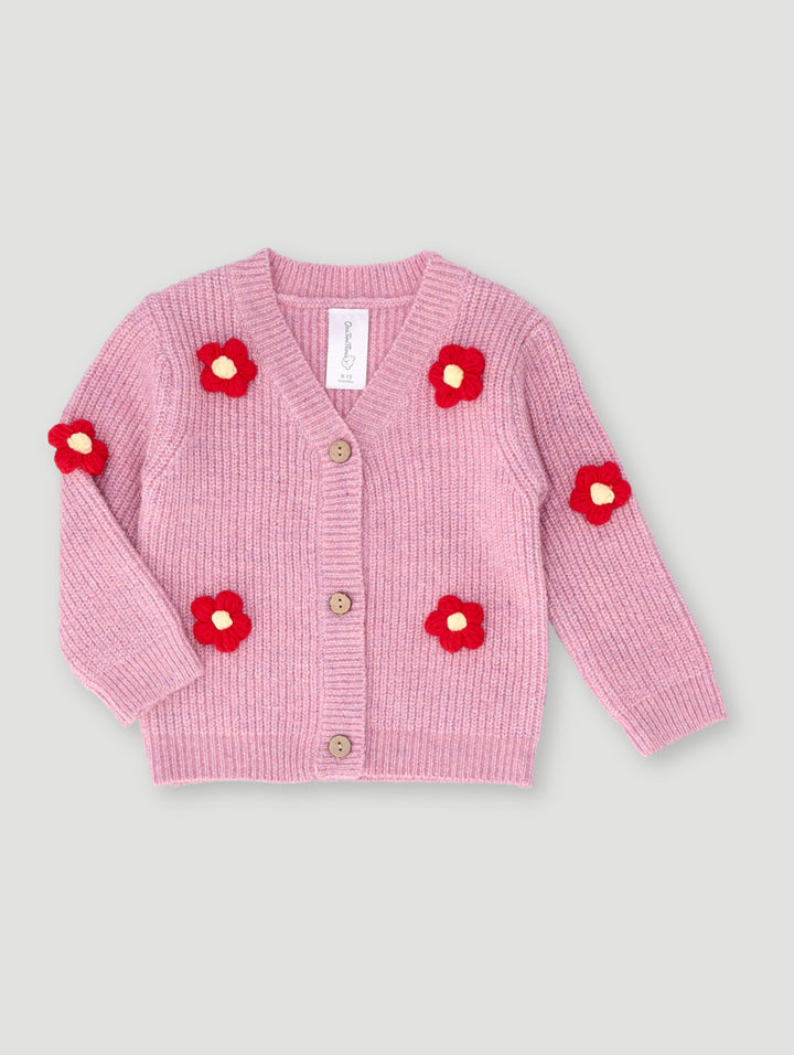 Baby Girls 3D Bow Knitwear - Light Pink