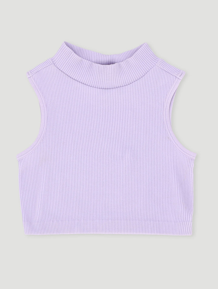 Pre-Girls Seamless Turtle Neck Top - Lilac