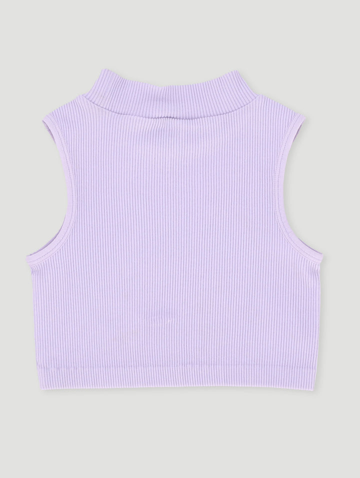 Pre-Girls Seamless Turtle Neck Top - Lilac