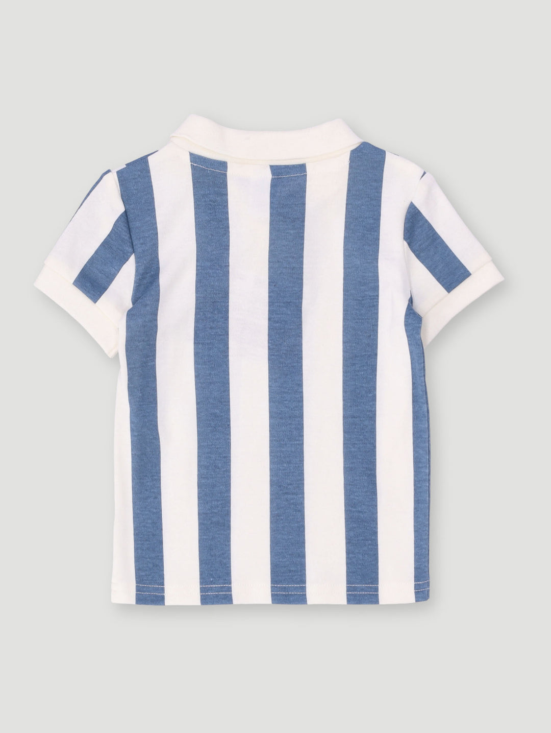 Baby Boys Thick Stripe Golfer Tee - Blue