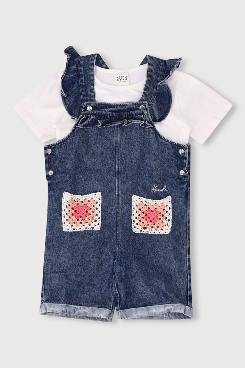 Keedo Girls Denim Dungi - Blue