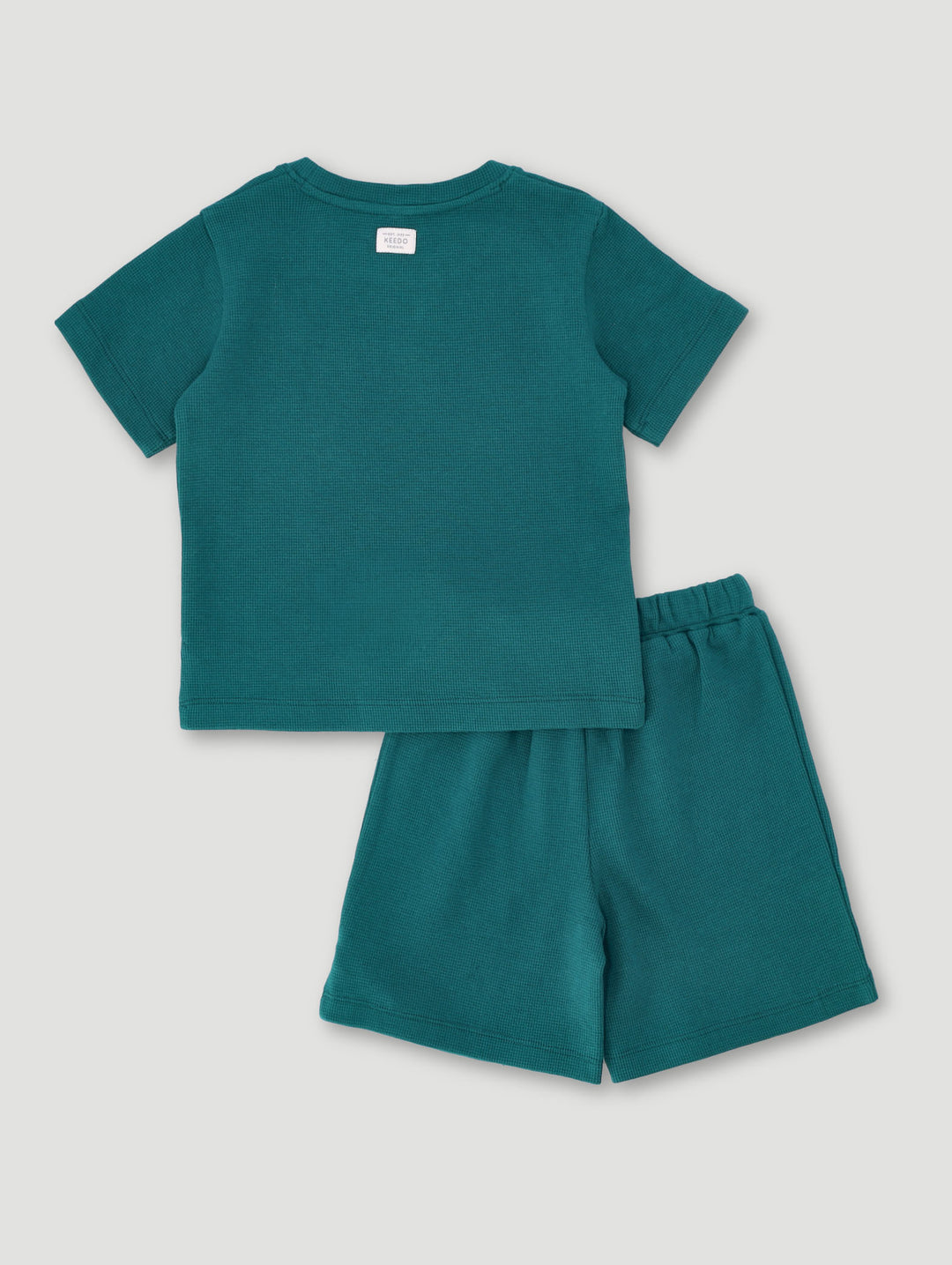 Keedo Boys Waffle Tee & Short Set - Teal