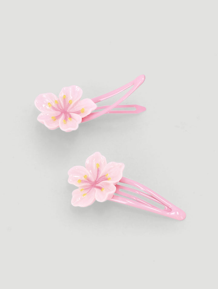 Pre-Girls Floral Hair Clips - Pink