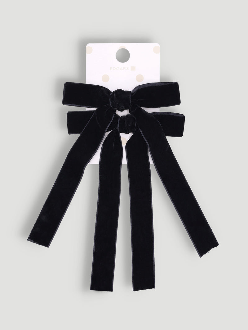 Girls Bow Hair Clip - Black