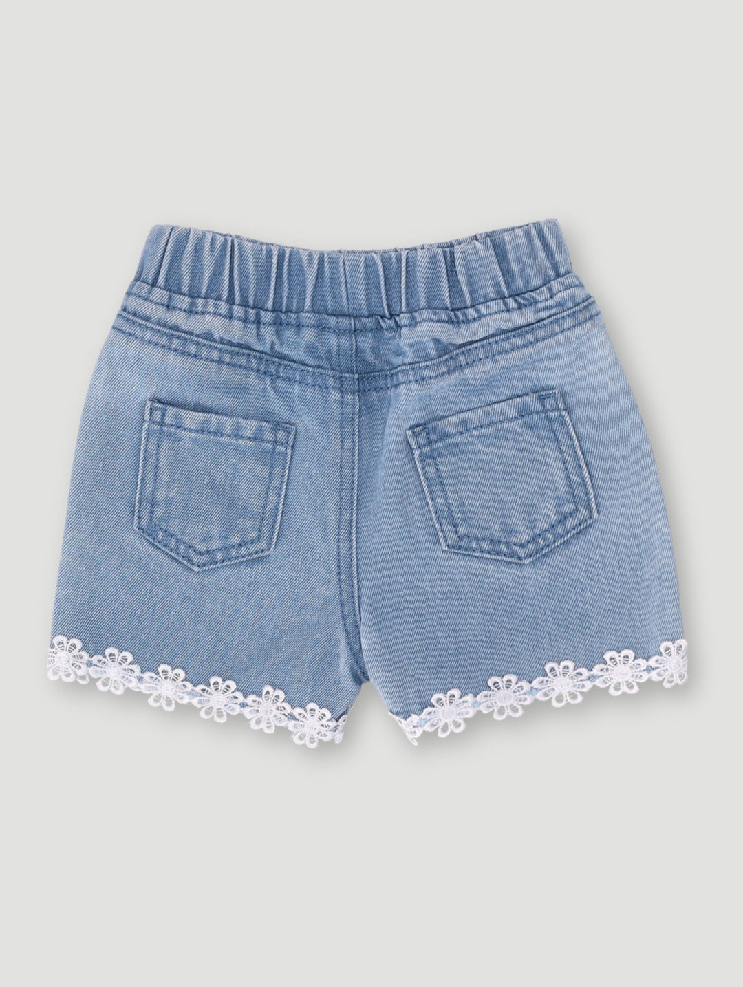 Baby Girls Denim Angalaise Short - Blue