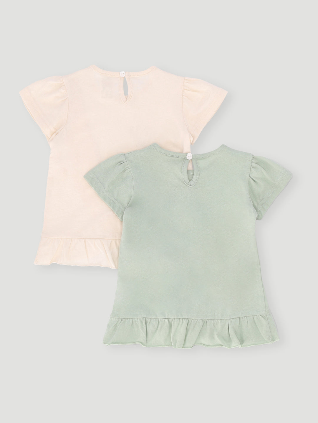 Baby Girls 2 Pack Heart Tee - Sage