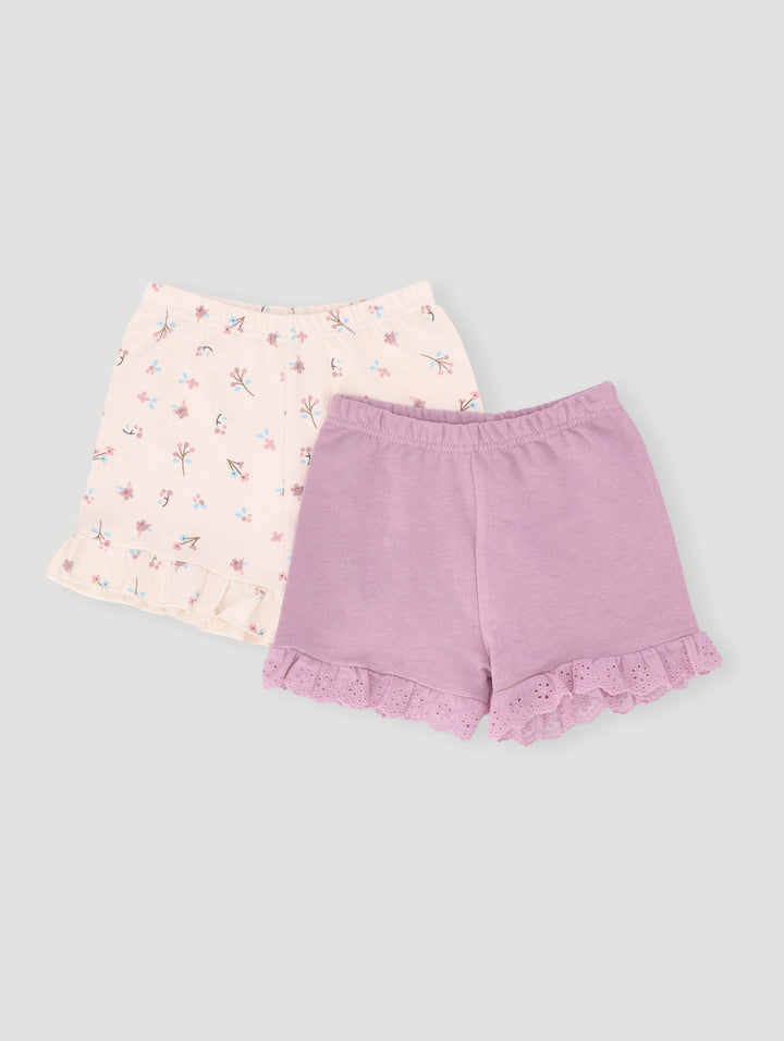 Baby Girls 2 Pack Dancing Bunny Knit Short - Cream