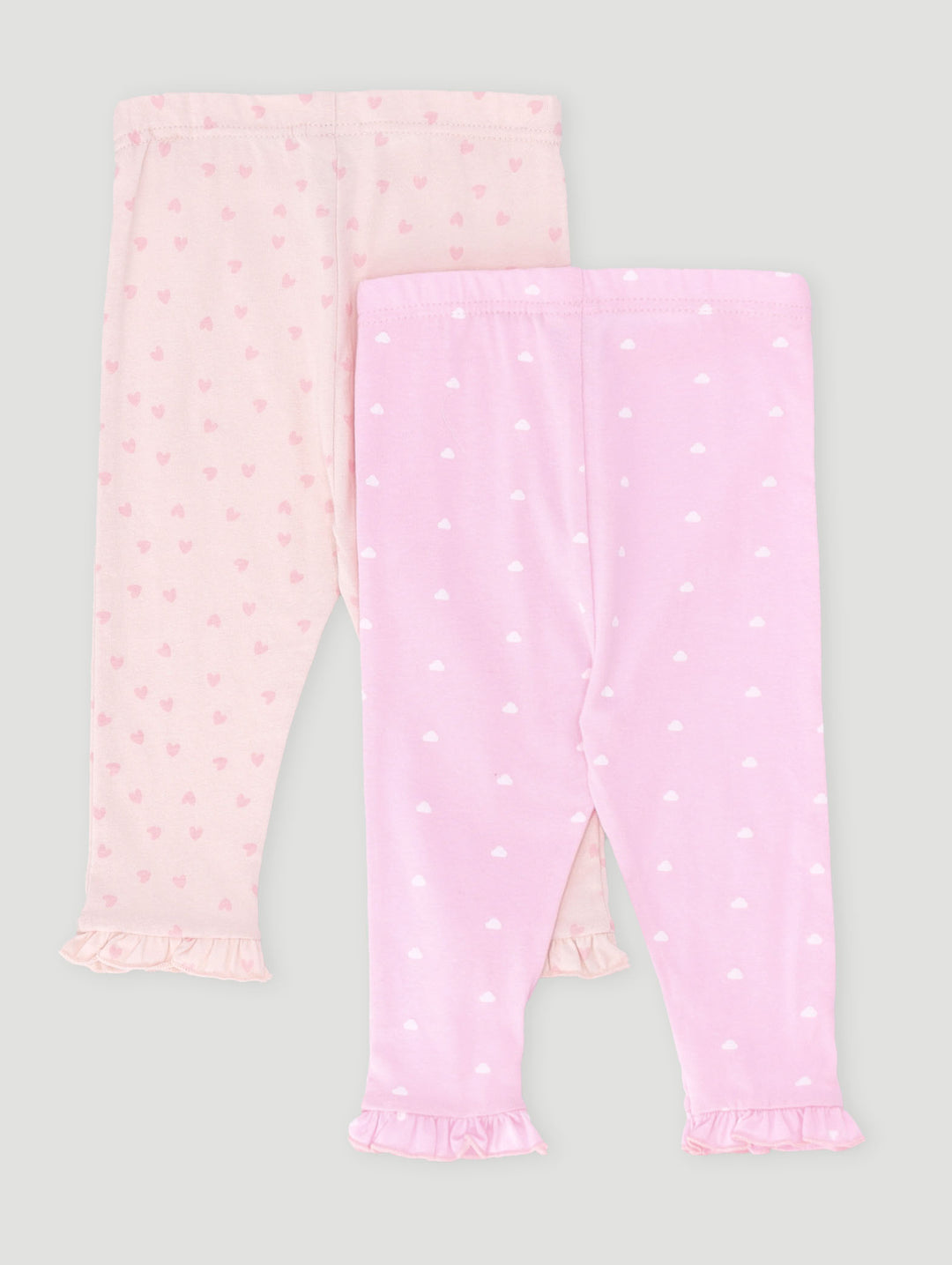 Baby Girls 2 Pack Knit Legging - Dusty Pink