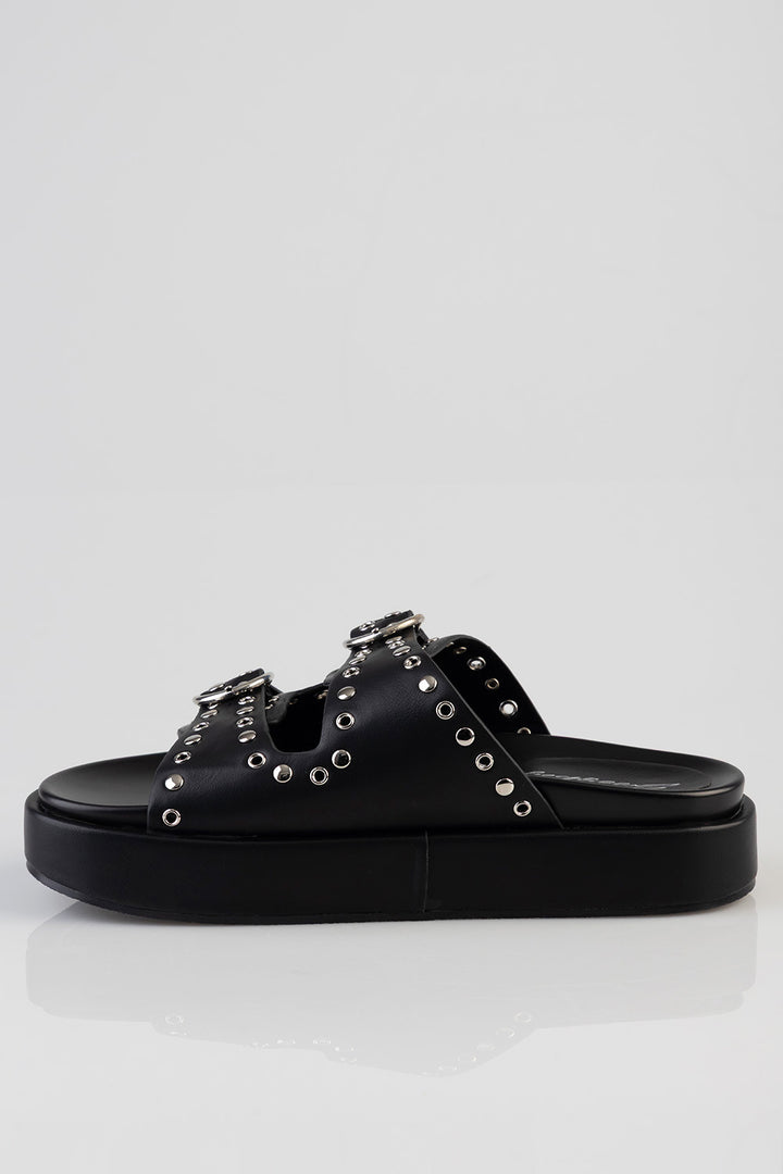 True Stud Platform Sandal - Black