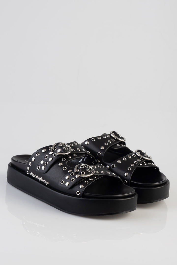 True Stud Platform Sandal - Black