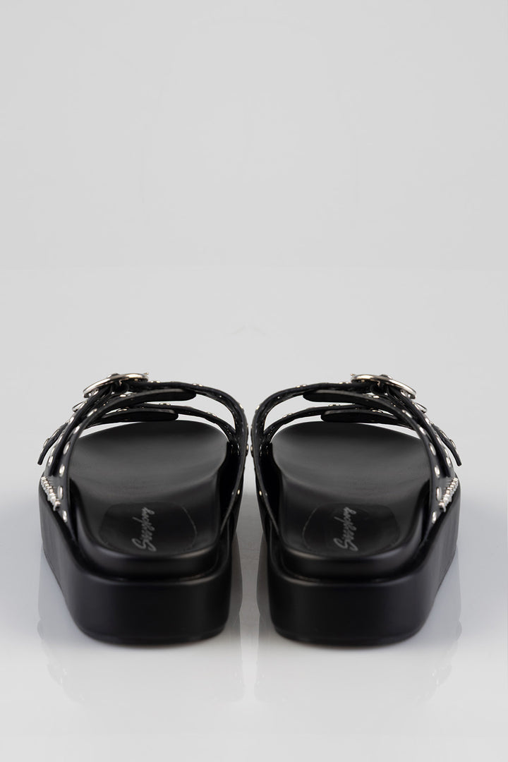 True Stud Platform Sandal - Black