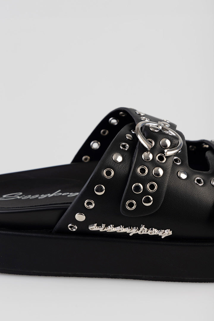 True Stud Platform Sandal - Black