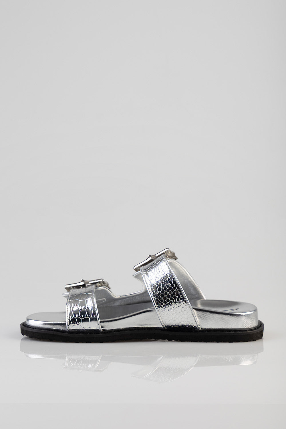 Silvia Double Strap Sandal - Silver