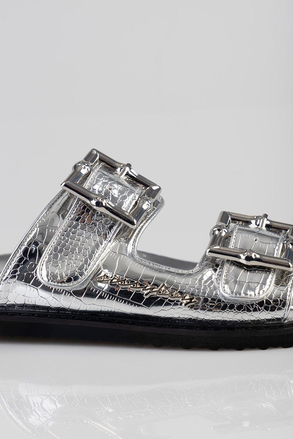 Silvia Double Strap Sandal - Silver