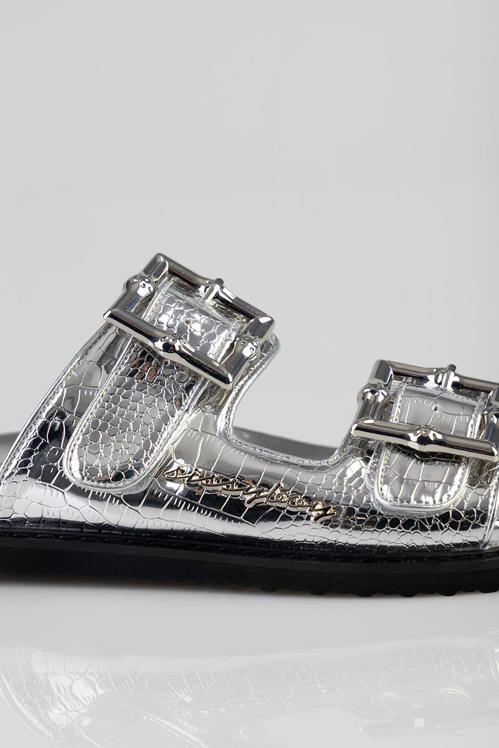 Silvia Double Strap Sandal - Silver